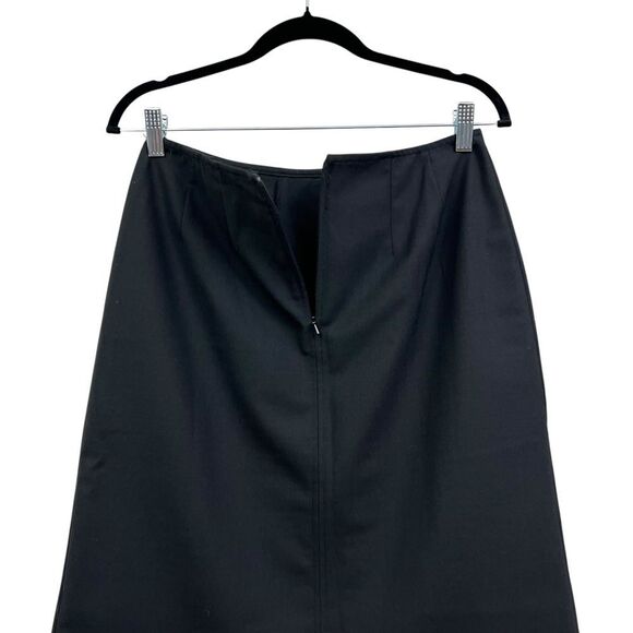 Eddie Bauer Women Wool Blend Skirt A Line Stretch One Pleat Zip Black Size 6 - Picture 5 of 6